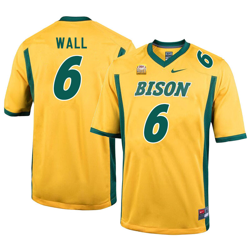 Men #6 Cedric Wall North Dakota State Bison College Football Jerseys Sale-Yellow